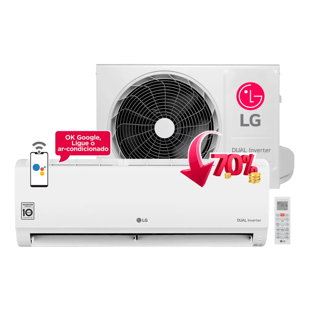 Ar Condicionado LG Dual Inverter Voice +IA 24000 Btus Frio 220v R-32